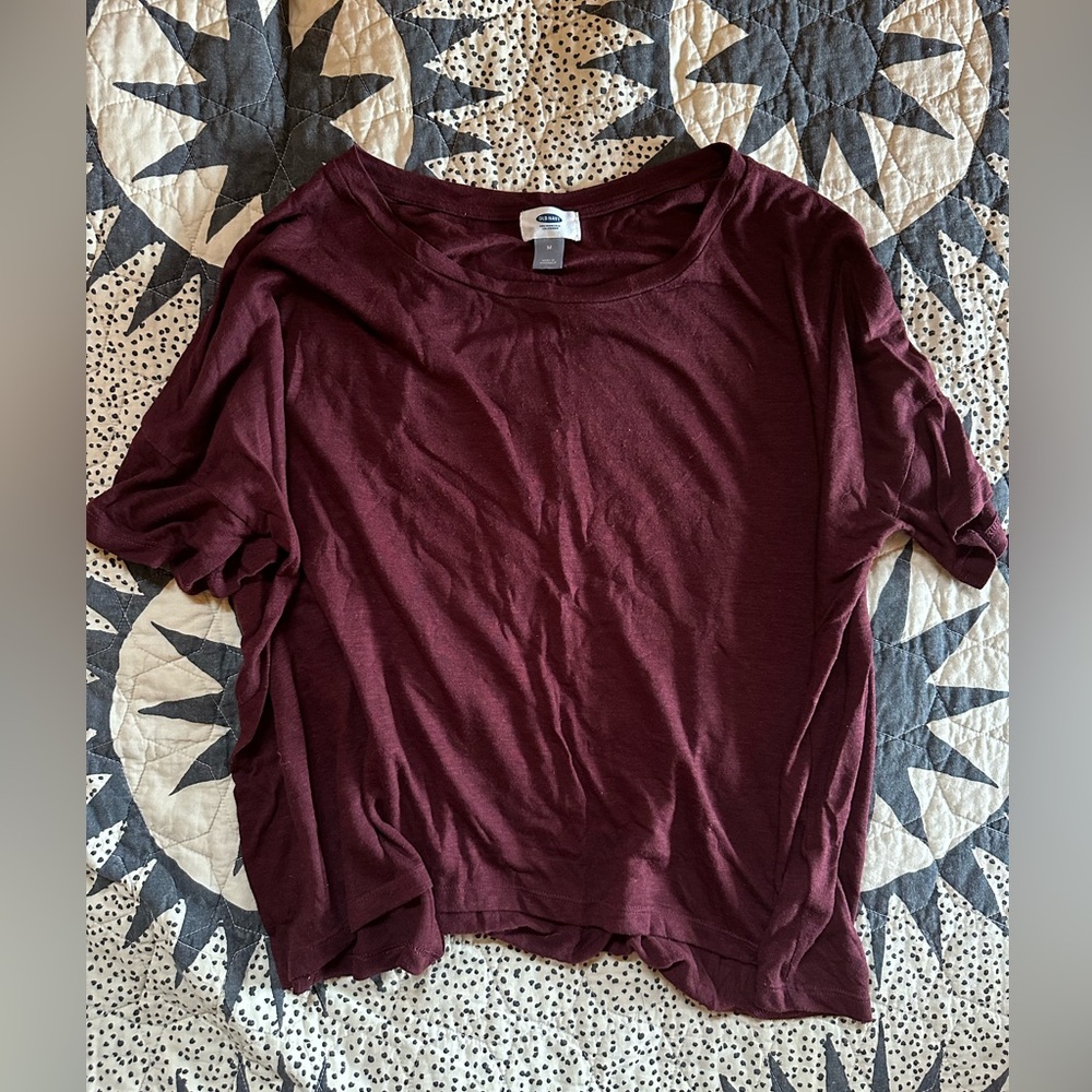 Old Navy Baggy Tee | Burgundy | Medium